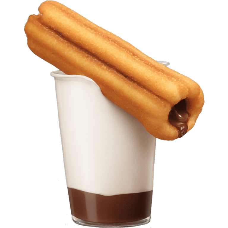 Churro with chocolate dipped tip emoji