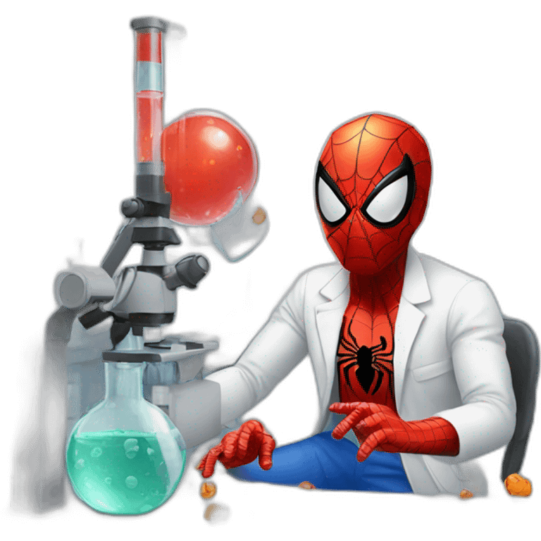 spiderman experimenting in a lab emoji