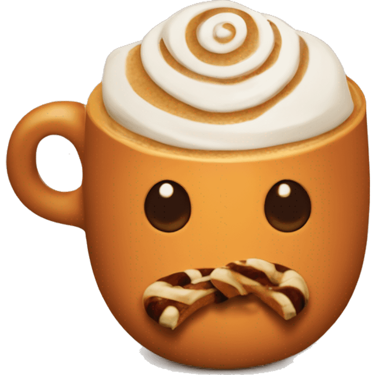 Pumpkin spice latte with cinnamon rolls  emoji