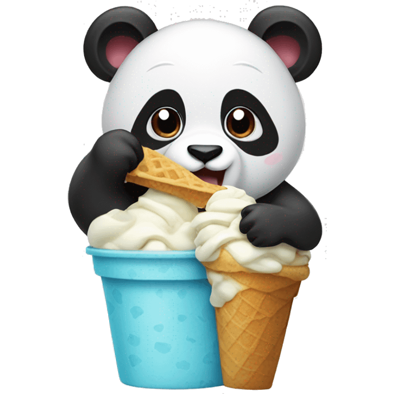 Panda eating ice cream emoji