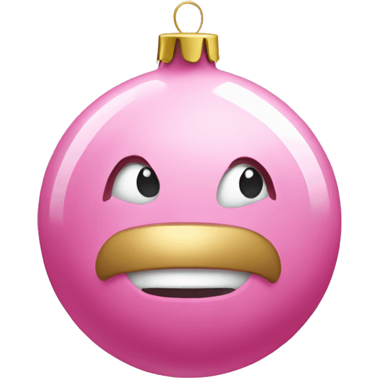 Pink christmas ornament emoji