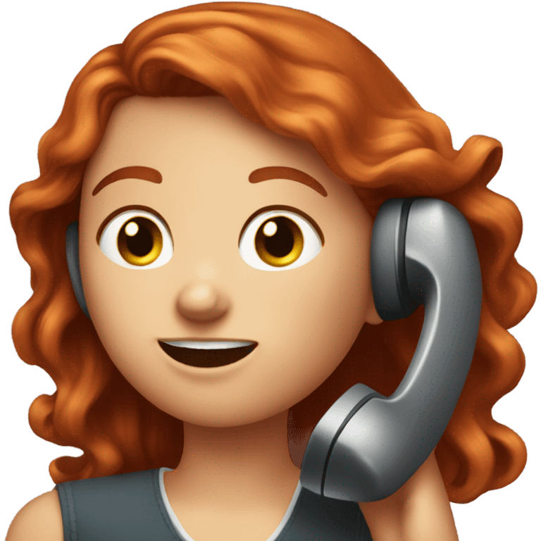 A freckled redhead on the phone emoji