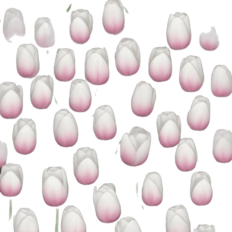 White and pink tulips with a white bow emoji