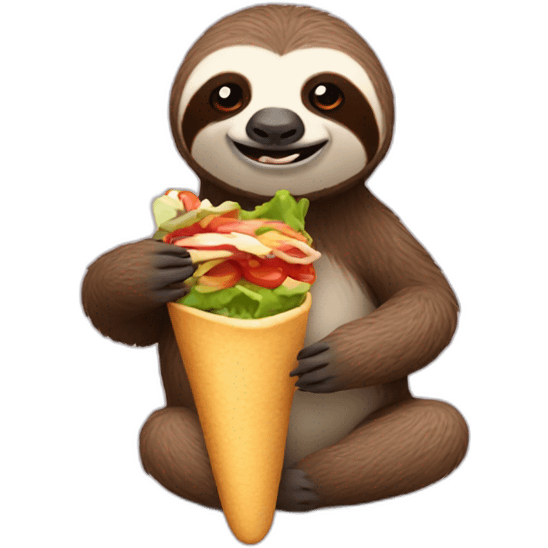 Sloth eating a kebab emoji