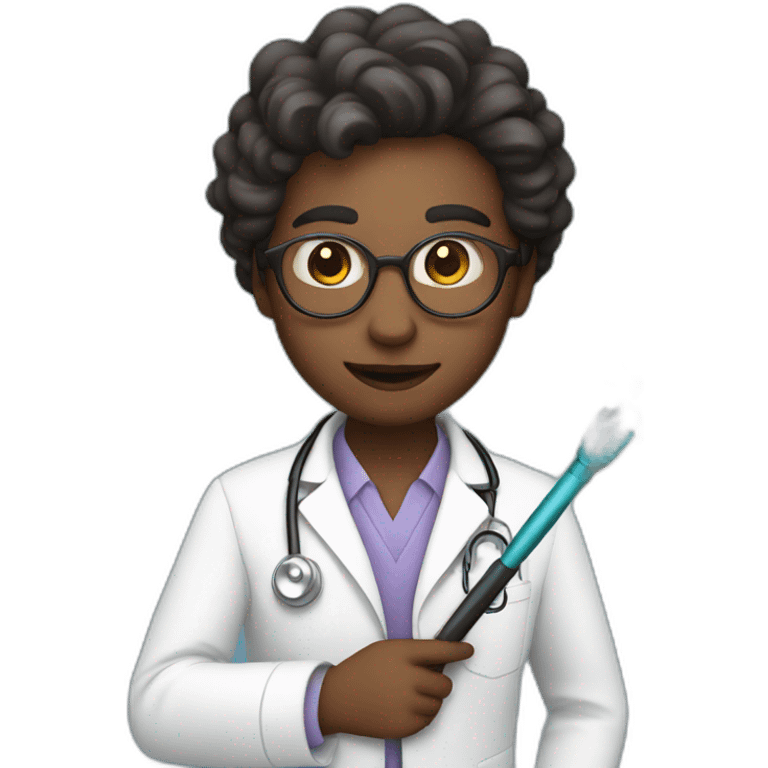 White skin doctor with holding a magic wand emoji