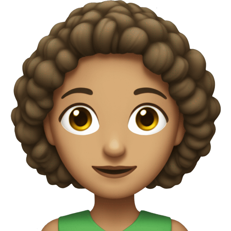 crea un avatar de una mujer de pel castaño claroojos verdes y pecas  emoji