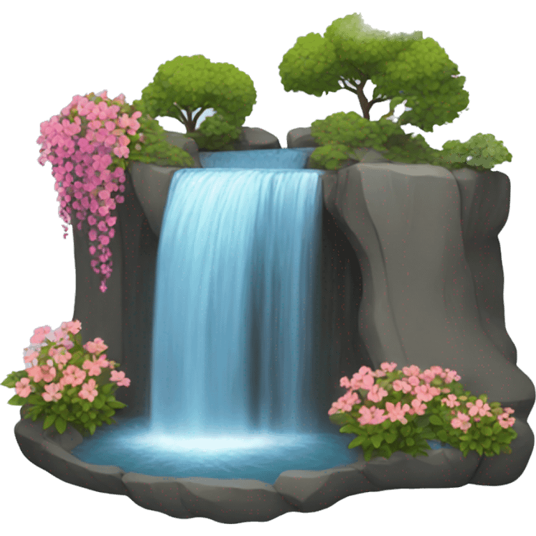 Waterfall with flowers  emoji