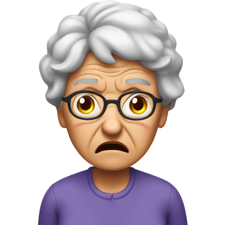 angry grandma cover her ears emoji