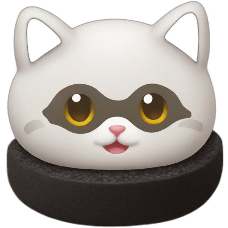 black rice cake mochi cat emoji