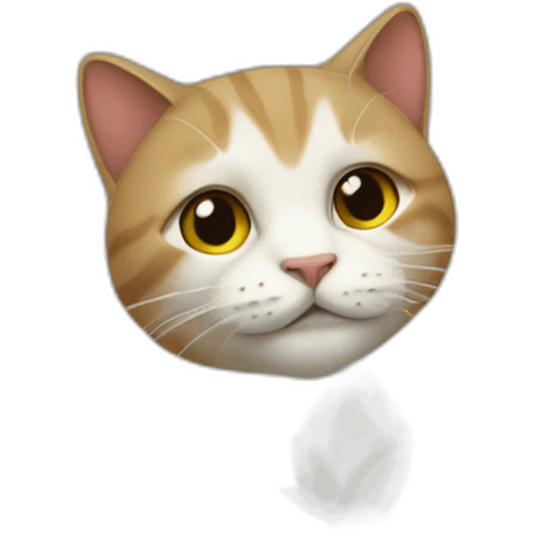 Une fleur avec une tête de chat emoji