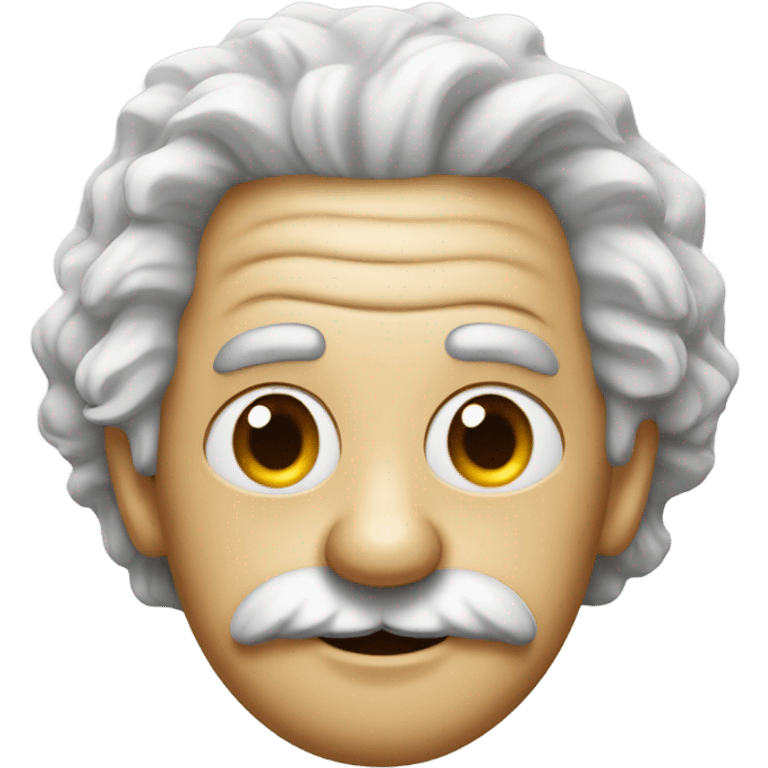 Einstein with soccer ball on head emoji