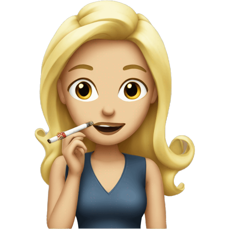 Blonde girl smoking emoji