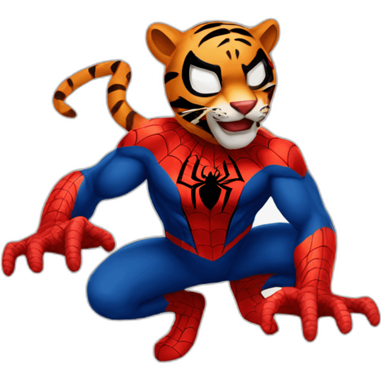 Spiderman as a Tiger emoji