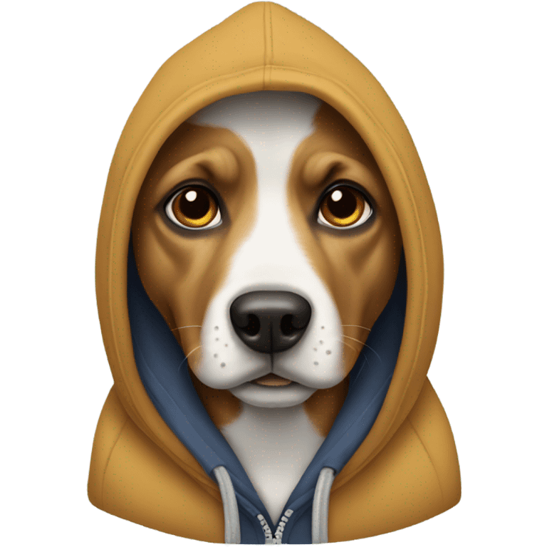 Dog wearing hoodie emoji