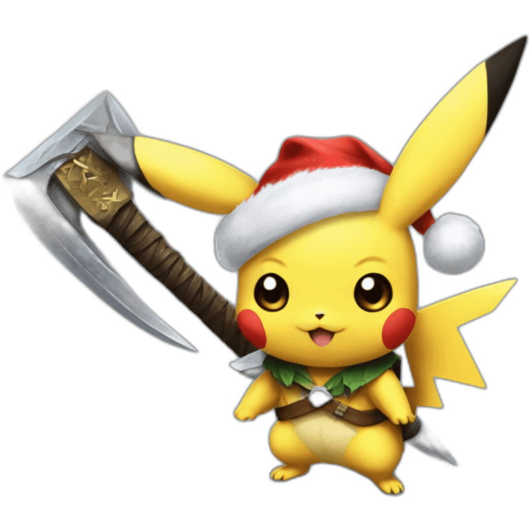 Pikachu Christmas and sword skyrim emoji