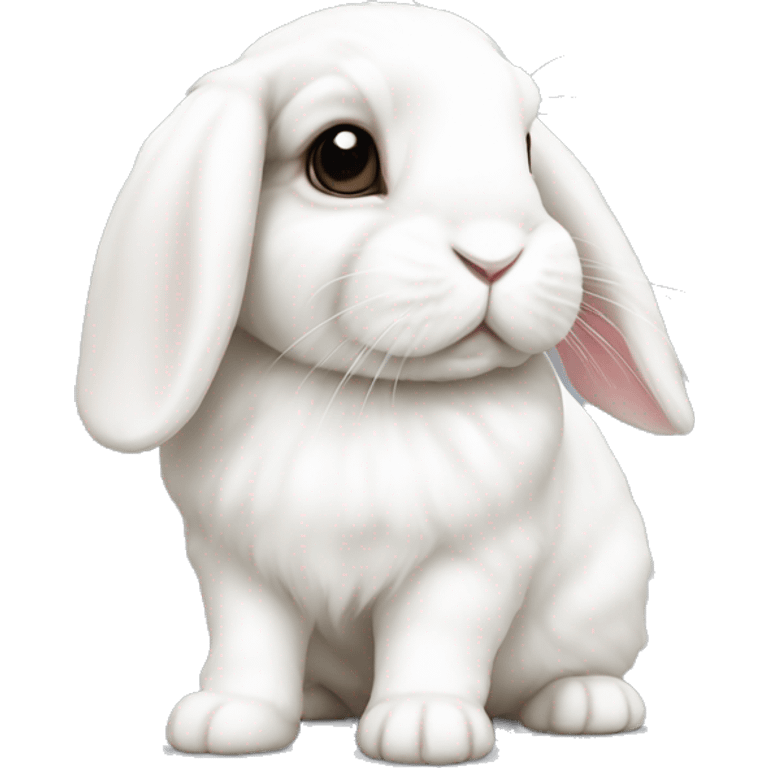 white holland lop bunny  emoji