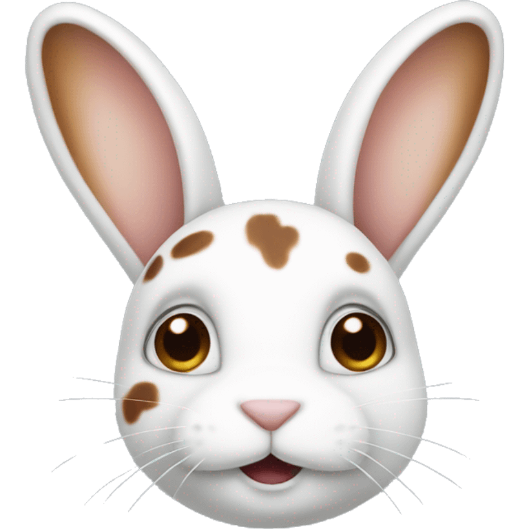 white bunny with brown spots  emoji