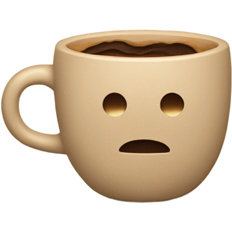 café en una taza beige  emoji