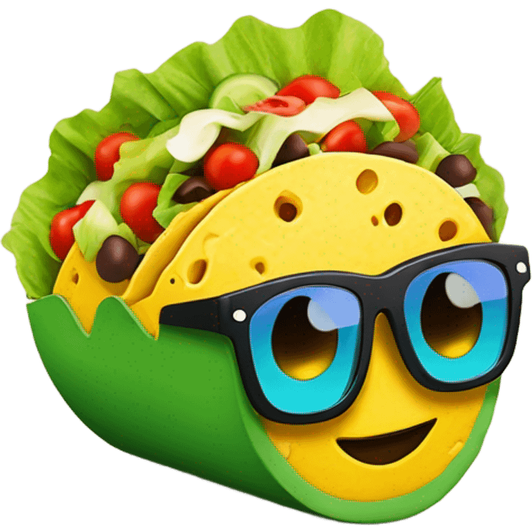 Taco with sunglasses  emoji