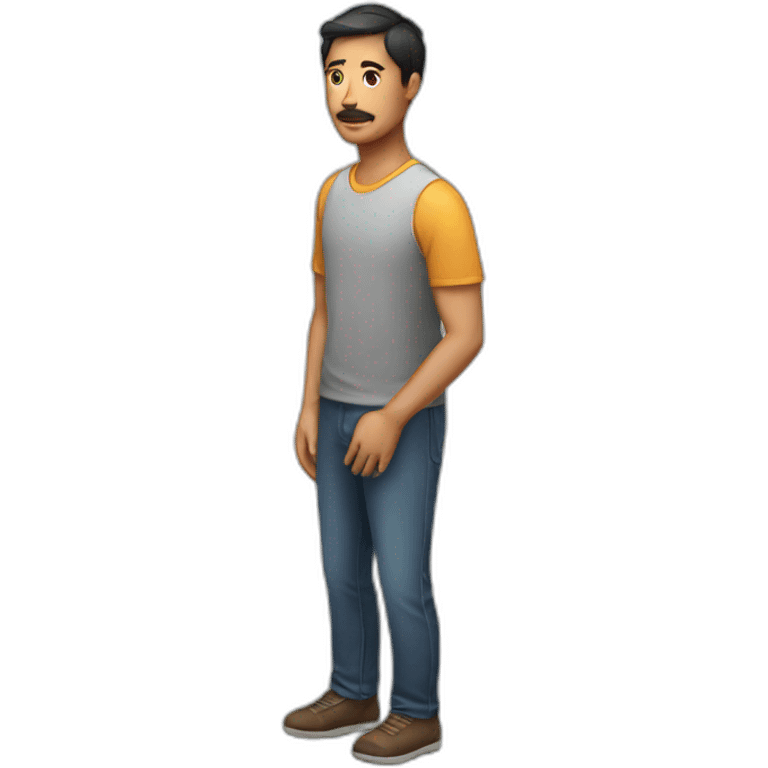 realistic person standing isometric emoji