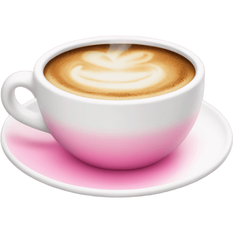 Cup of coffee in colour pink and white  emoji