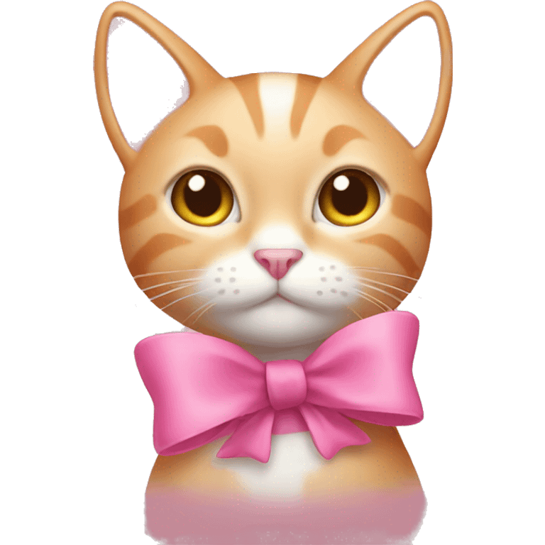 pink cat and bow emoji