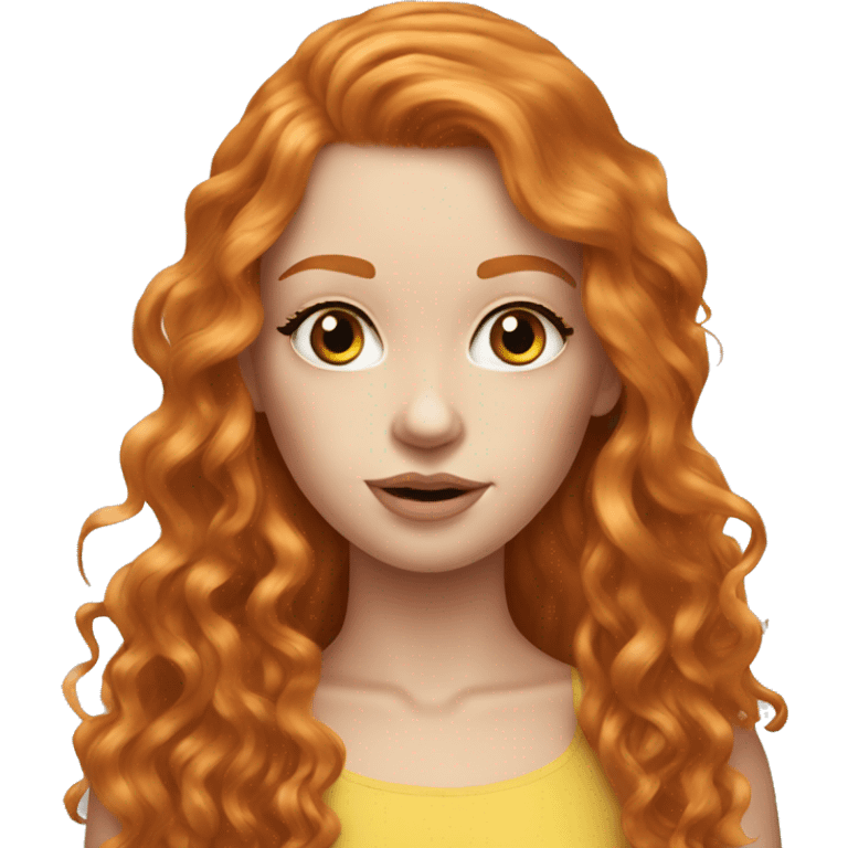 beautiful top model ginger girl long hair emoji