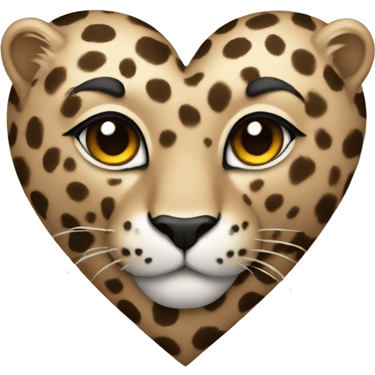 Beige heart with leopard emoji