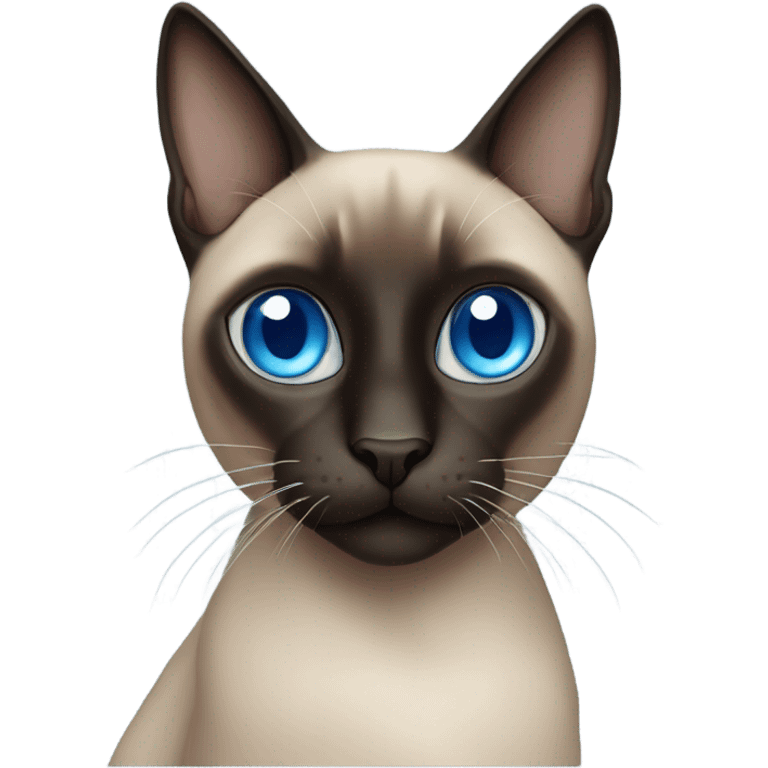 Dark Siamese cat with blue eyes  emoji