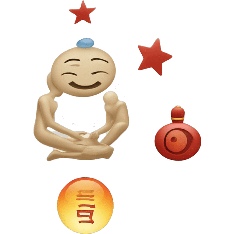 east meets west concept, chiropractic care and tcm, natural healing emoji