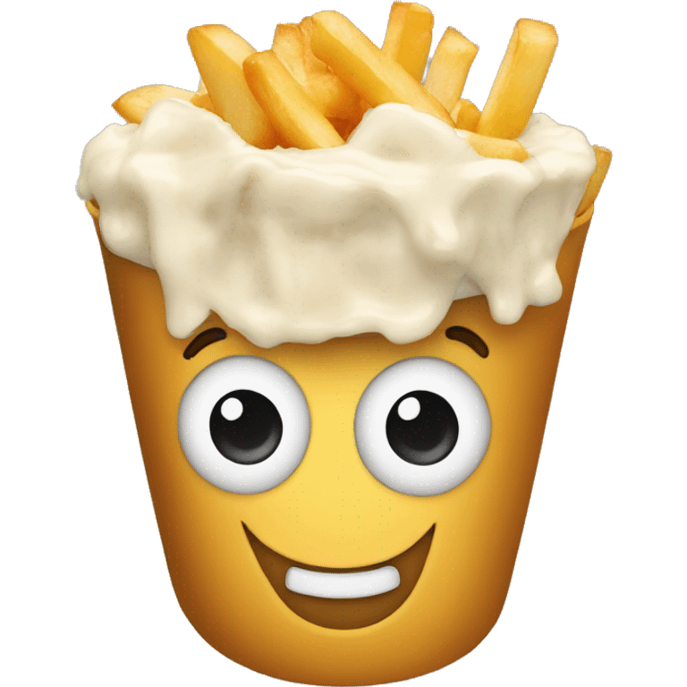 Poutine qui mange une pomme emoji