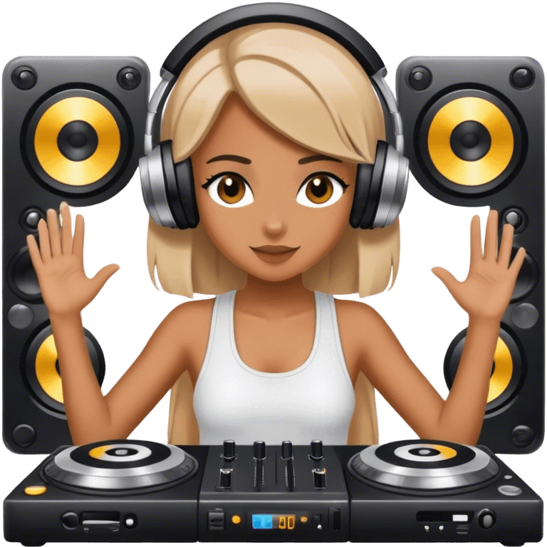 Girl vibing dj  emoji