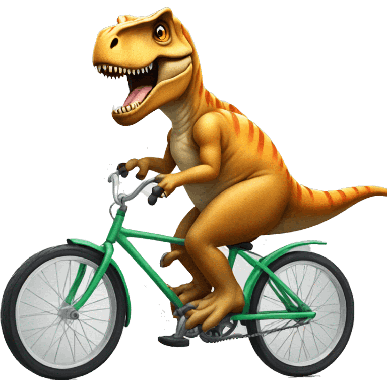 T. rex riding a bike emoji