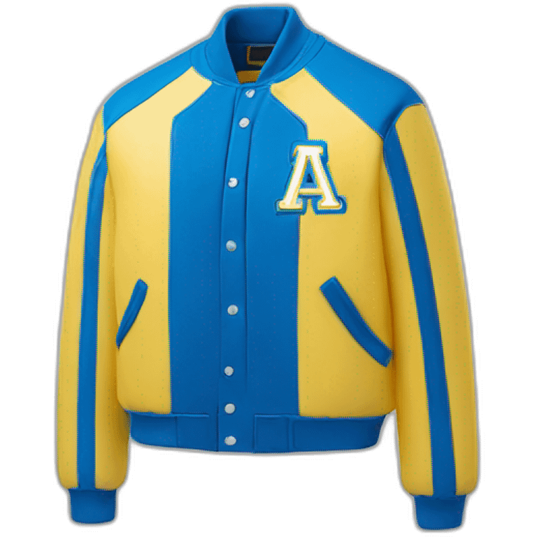 Varsity jacket ACES logo color blue sky and light yellow emoji