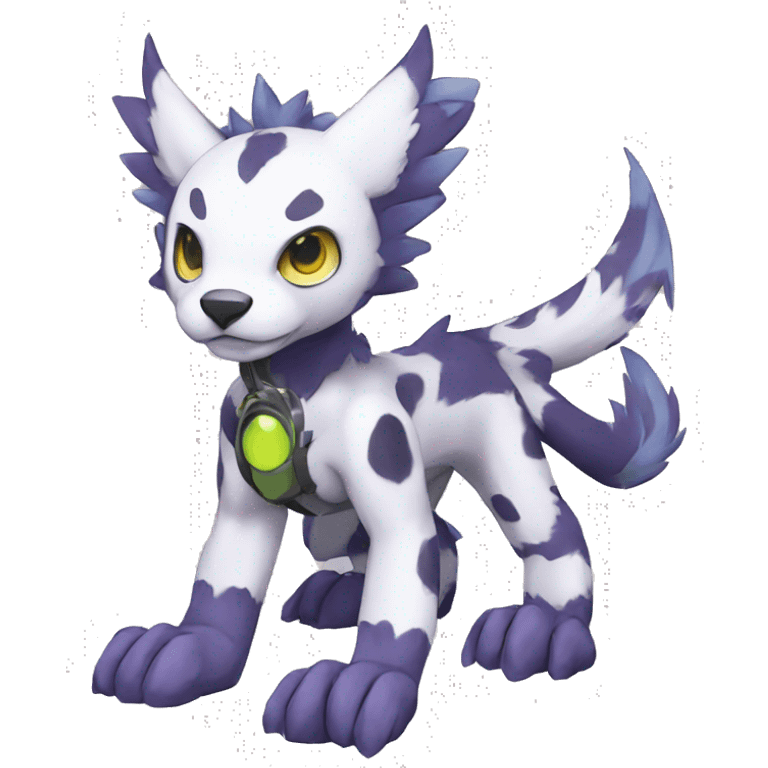 cute cool edgy Digimon-Fakemon-animal with cool markings full body emoji