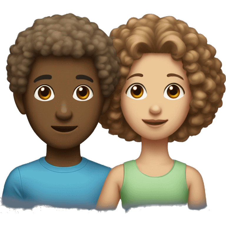 Poodle brown, girl with short hair and boy with bristle emoji