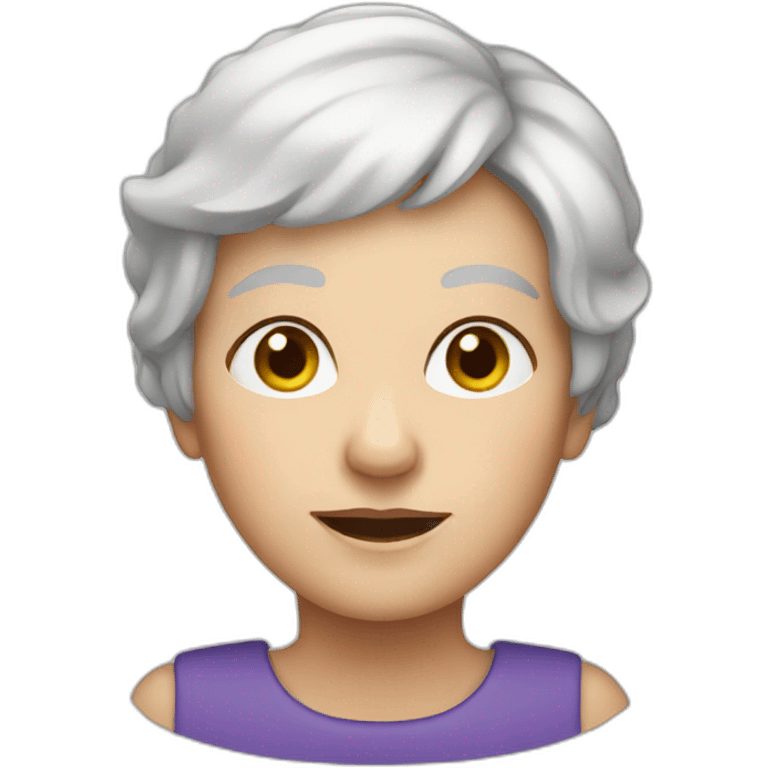 old woman with short ligjt short hair and blue eyes emoji