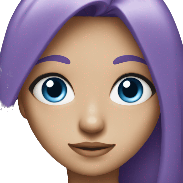 blue eyed girl with purple hair emoji