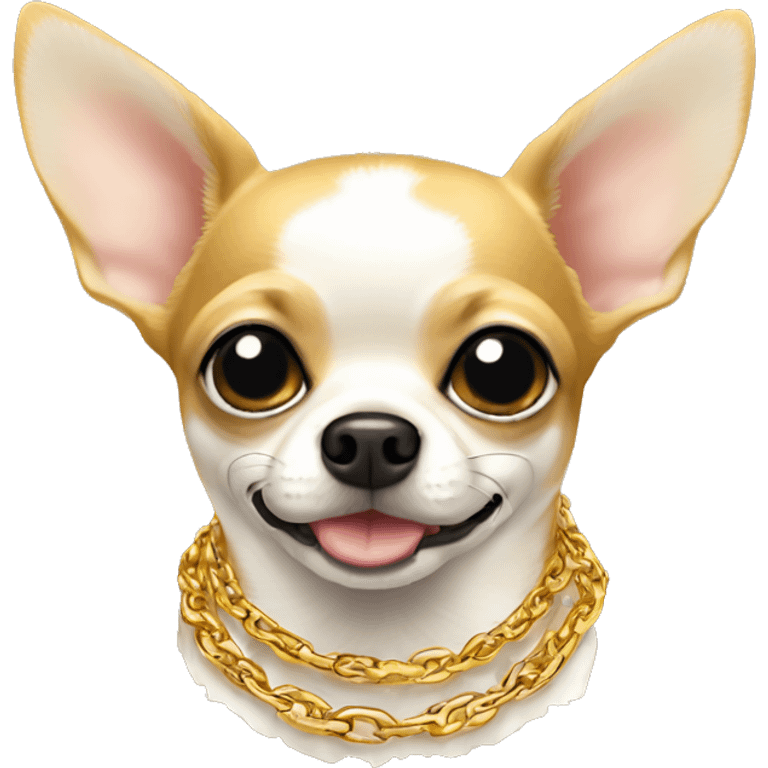 Chihuahua w gold chain emoji