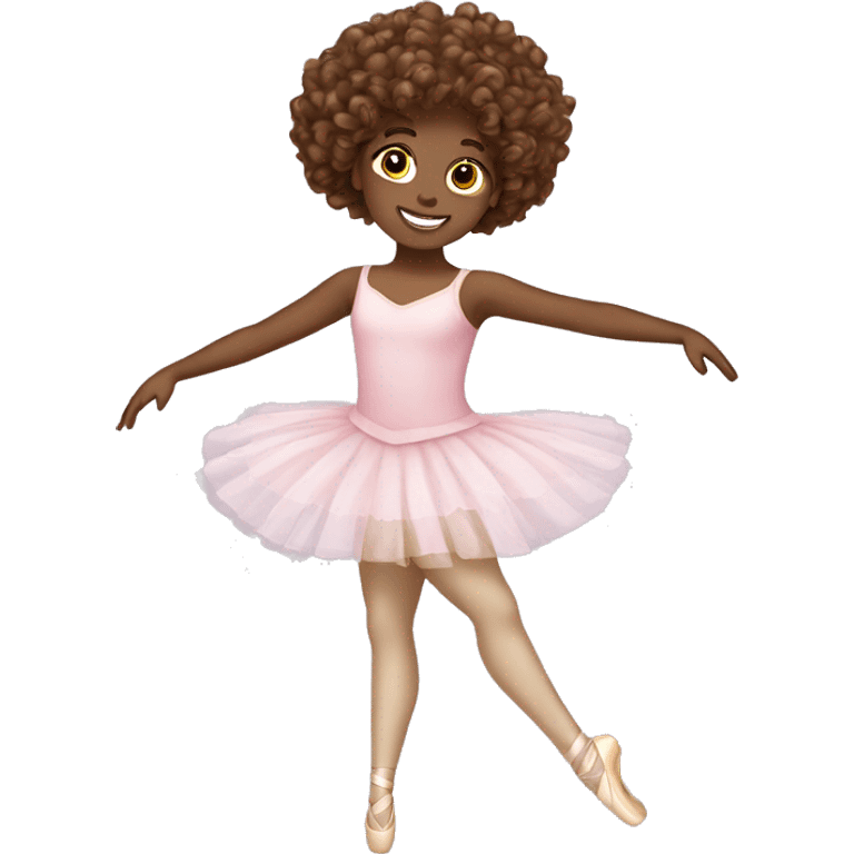 Curly brown hair ballerina  emoji