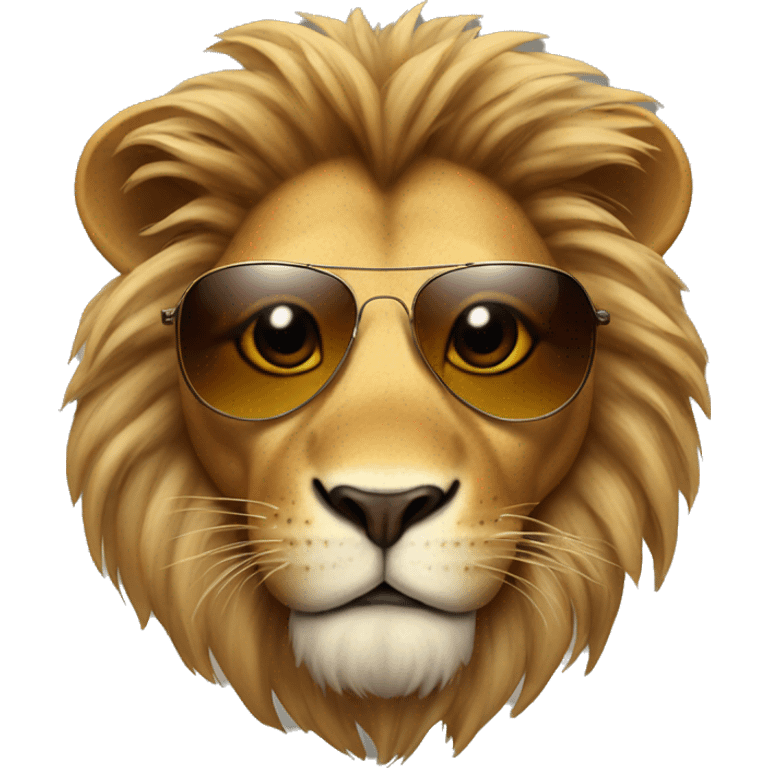 lion with aviator sunglasses emoji