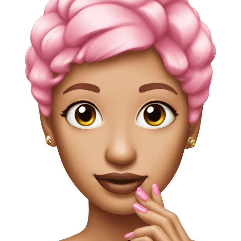 pink nails on tanned white skin  emoji