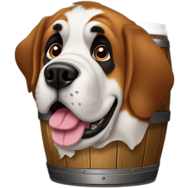 st bernard rescue dog with whiskey barrel around the neck emoji