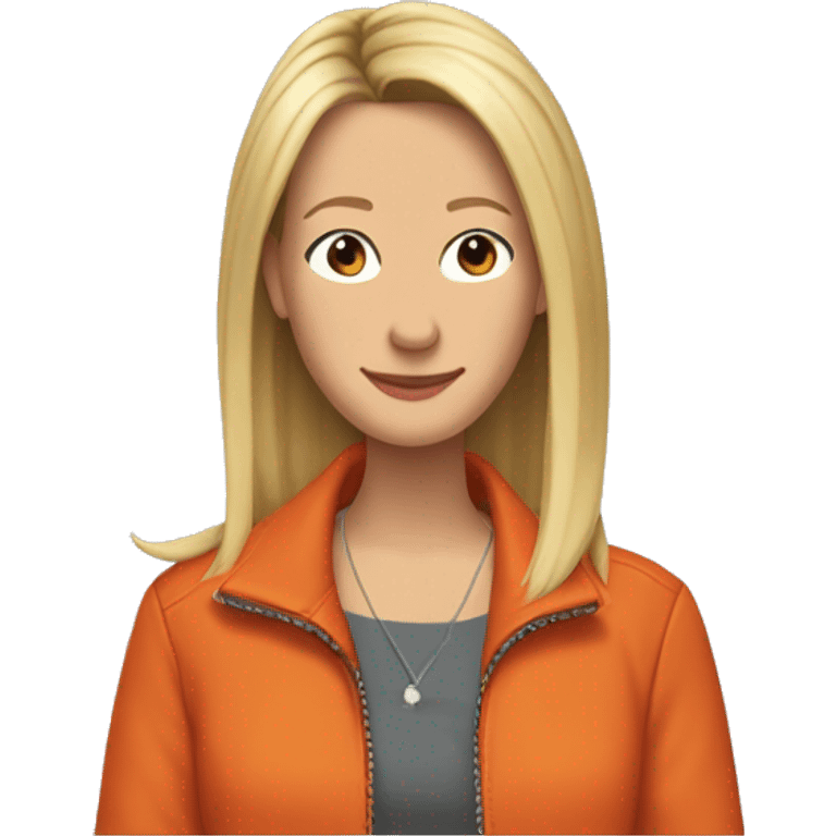 Phoebe Buffay from Friends wearing an orange jacket emoji