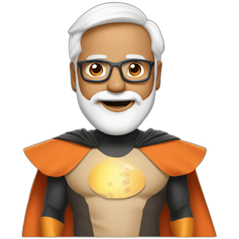 Narendra Modi in super hero dress emoji