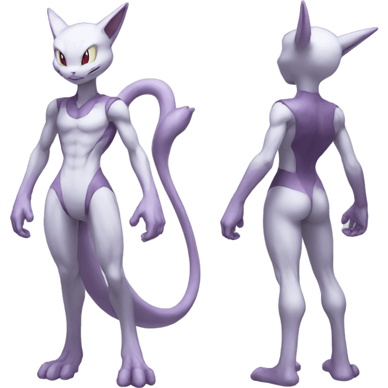 Anthro Mewtwo-Pokémon full body emoji