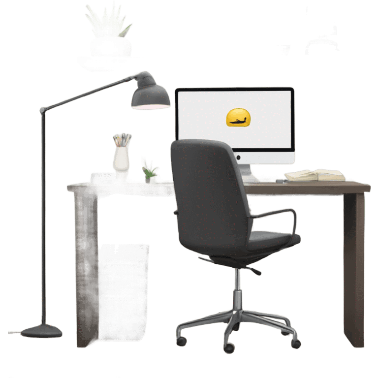 modern-minimalistic-decorated-home-office-front view emoji