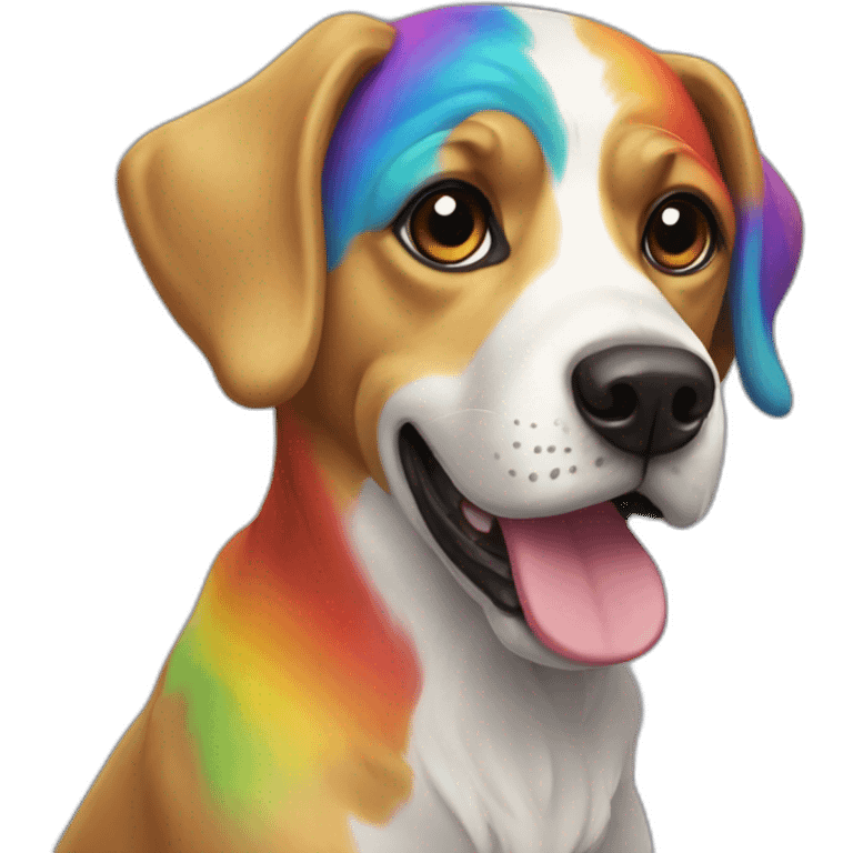 rainbow dog emoji