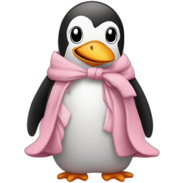 pingouin avec une robe rose emoji