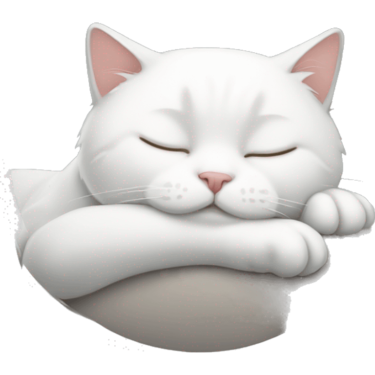 White sleeping cat  emoji